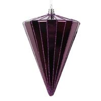 Vickerman 6" Shiny Plum Cone Ornament (3 Pack)