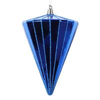 Vickerman 6" Shiny Blue Cone Ornament (3 Pack)