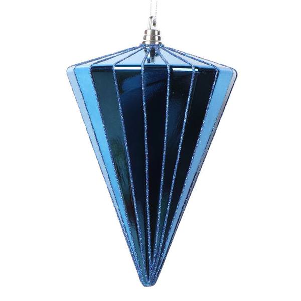 6" Shiny Midnight Blue Cone Ornament (3 Pack)