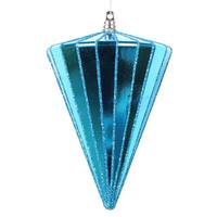 Vickerman 6" Shiny Turquoise Cone Ornament (3 Pack)