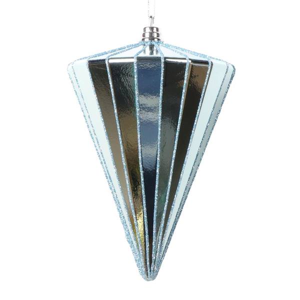 6" Shiny Baby Blue Cone Ornament (3 Pack)