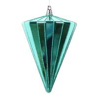 Vickerman 6" Shiny Teal Cone Ornament (3 Pack)