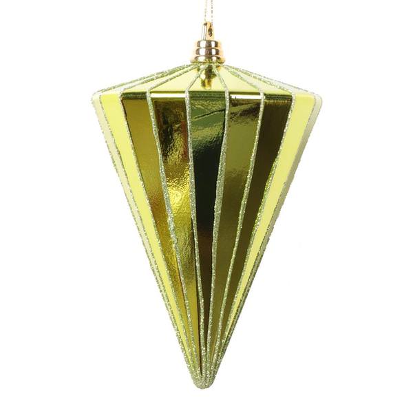 6" Shiny Lime Cone Ornament (3 Pack)