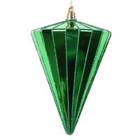 Vickerman 6" Shiny Green Cone Ornament (3 Pack)