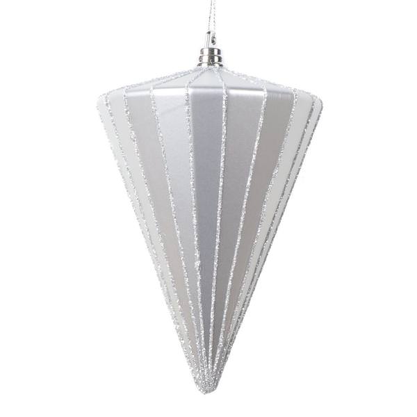 6" Matte Silver Cone Ornament (3 Pack)