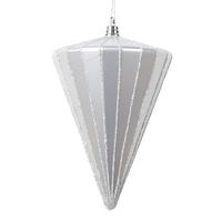 Vickerman 6" Matte Silver Cone Ornament (3 Pack)