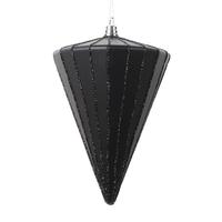 Vickerman 6" Matte Black Cone Ornament (3 Pack)