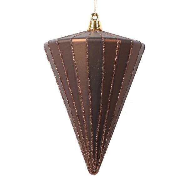 6" Matte Mocha Cone Ornament (3 Pack)