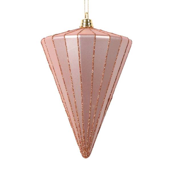6" Matte Rose Gold Cone Ornament (3 Pack)
