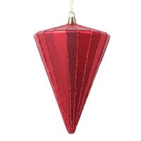 Vickerman 6" Matte Red Cone Ornament (3 Pack)