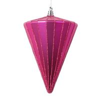 Vickerman 6" Matte Fuchsia Cone Ornament (3 Pack)