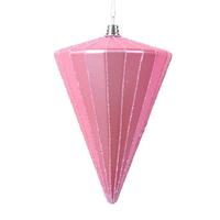 6" Matte Pink Cone Ornament (3 Pack)