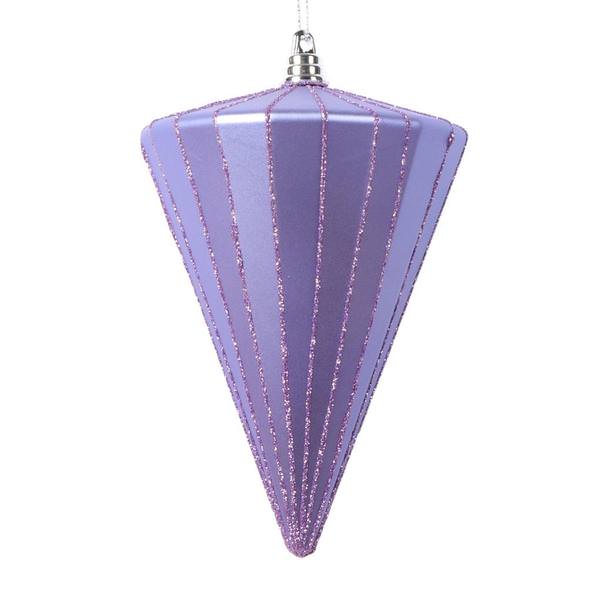 6" Matte Lavender Cone Ornament (3 Pack)