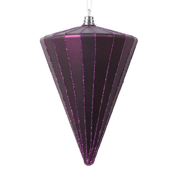 6" Matte Plum Cone Ornament (3 Pack)