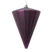 Vickerman 6" Matte Plum Cone Ornament (3 Pack)