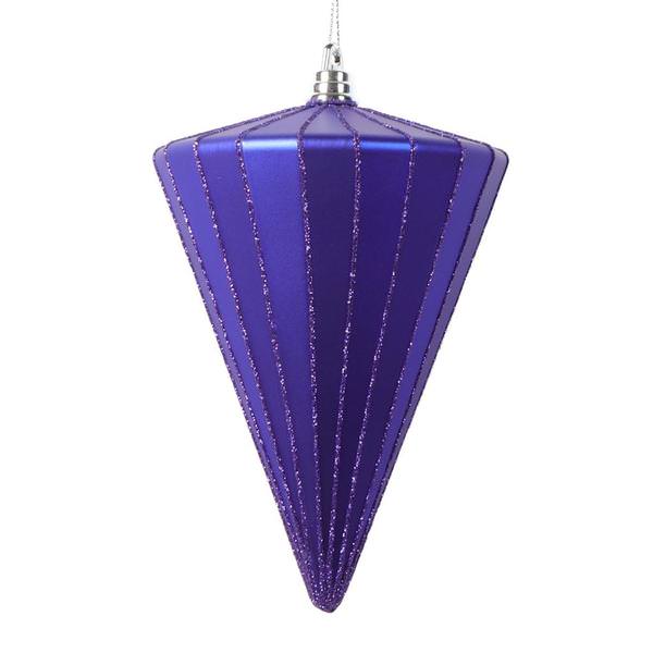 6" Matte Purple Cone Ornament (3 Pack)
