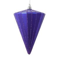 Vickerman 6" Matte Purple Cone Ornament (3 Pack)