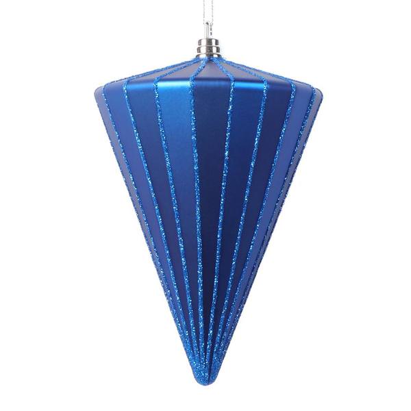 6" Matte Blue Cone Ornament (3 Pack)