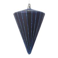 Vickerman 6" Matte Midnight Blue Cone Ornament (3 Pack)