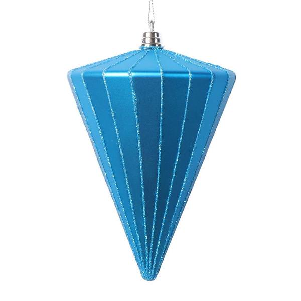 6" Matte Turquoise Cone Ornament (3 Pack)