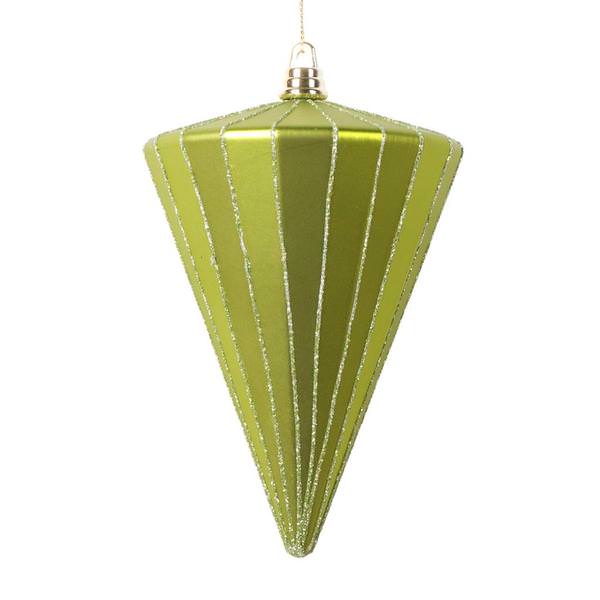 6" Matte Lime Cone Ornament (3 Pack)