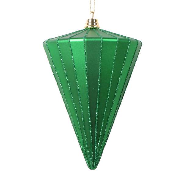 6" Matte Green Cone Ornament (3 Pack)