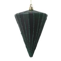 Vickerman 6" Matte Midnight Green Cone Ornament (3 Pack)