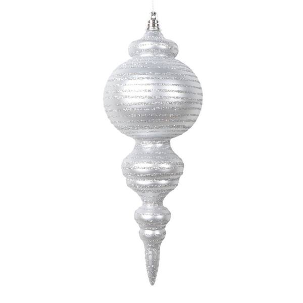 10" Matte Silver Cone Ornament (2 Pack)