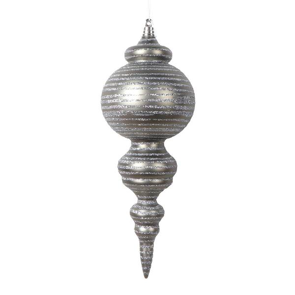 10" Matte Pewter Cone Ornament (2 Pack)