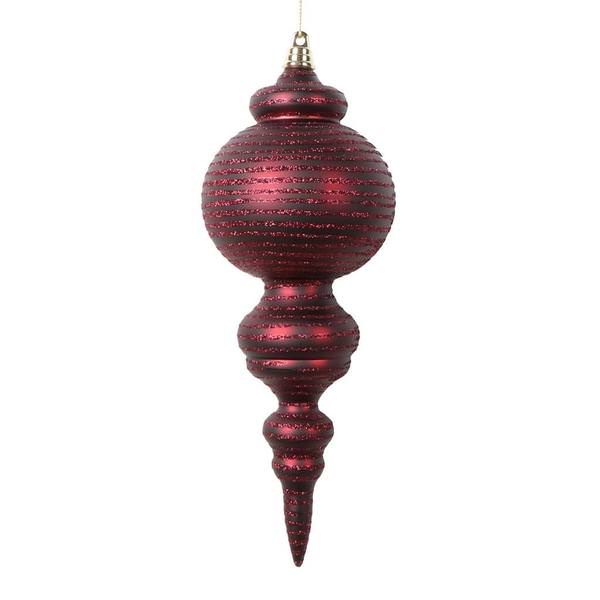 10" Matte Burgundy Cone Ornament (2 Pack)