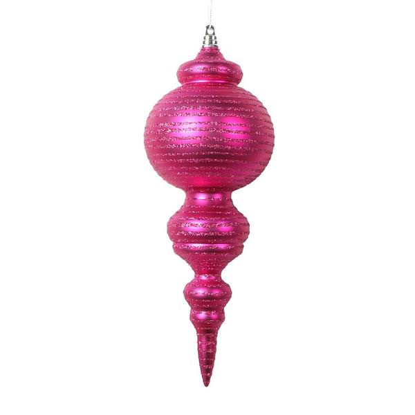 10" Matte Fuchsia Cone Ornament (2 Pack)