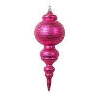 Vickerman 10" Matte Fuchsia Cone Ornament (2 Pack)