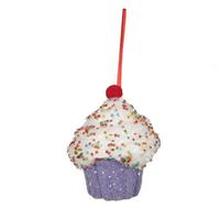 Vickerman 4.5" Purple Cupcake Ornament (2 pack)