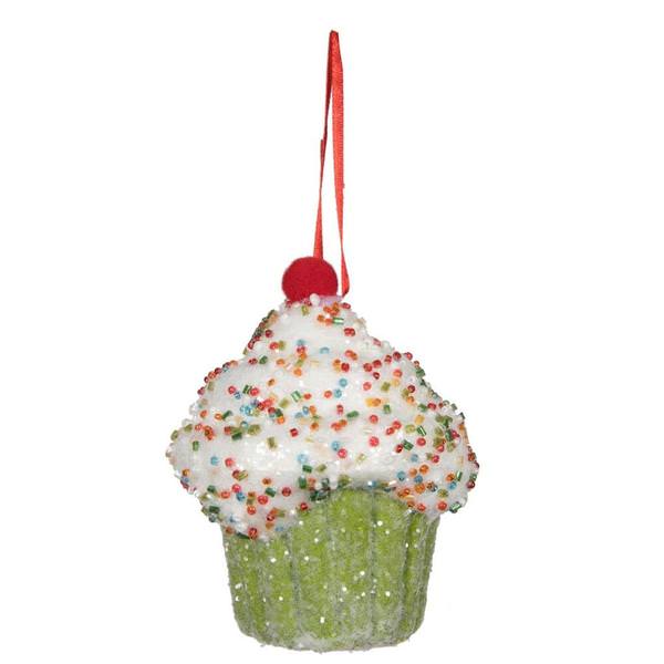 4.5" Lime Cupcake Ornament (2 pack)