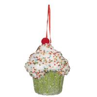 View 4.5" Lime Cupcake Ornament (2 pack)
