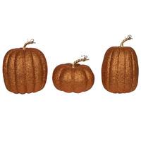 Vickerman 8" Orange Pumpkin Ornaments (3 Pack)