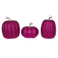Vickerman 8" Pink Pumpkin Ornaments (3 Pack)