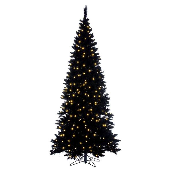 4.5' x 25" Flocked Slim Black 400 Tips 200 Dura-Lit® Warm White LED Lights