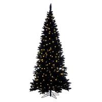 Vickerman 4.5' x 25" Flocked Slim Black 400 Tips 200 Dura-Lit® Warm White LED Lights