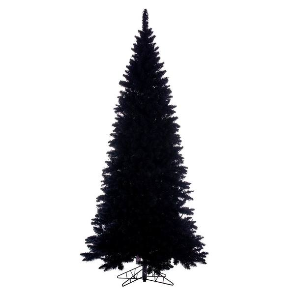 7.5' x 41" Flocked Slim Black 1238 Tips Unlit