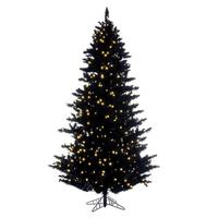 Vickerman 7.5' x 41" Flocked Slim Black 1238 Tips 500 Dura-Lit® Warm White LED Lights