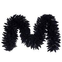 Vickerman 9' x 14" Artificial Flocked Black Fir Pre-Lit Artificial Unlit