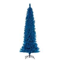 Vickerman 9' x 43" Flocked Slim Turquoise Pencil Unlit