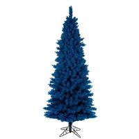 Vickerman 9' x 46" Flocked Slim Turquoise Pencil Unlit
