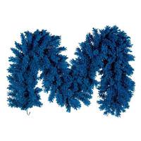 Vickerman 9' x 14" Artificial Flocked Turquoise Garland 210 Tips Unlit