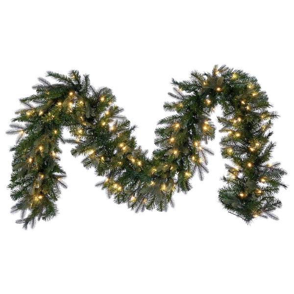 9' x 14" Artificial Douglas Fir Garland with 100 Dura-Lit® Warm White Mini Lights LED Lights