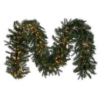 Vickerman 9' x 14" Artificial Douglas Fir Garland with 300 Warm White LED Lights