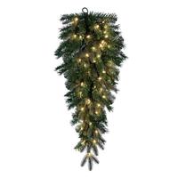 Vickerman 48" Artificial Douglas Fir Teardrop 183 Tips 100 Dura-Lit® Warm White LED Lights