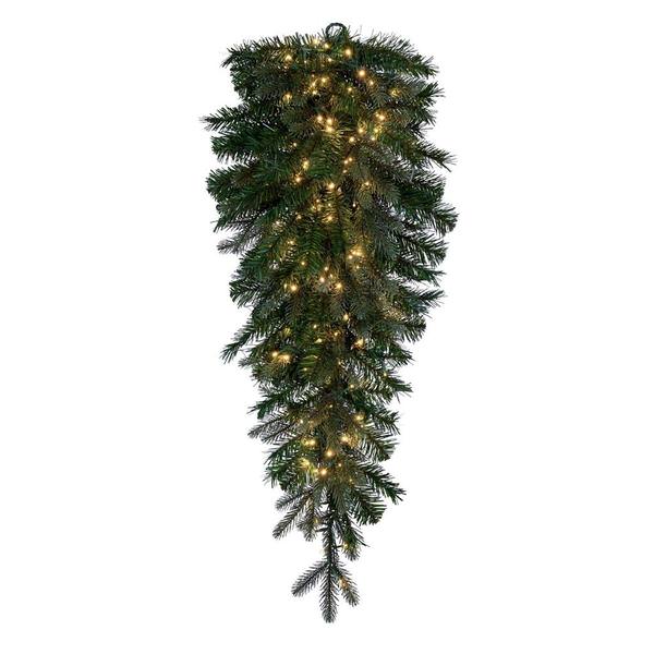 36" Artificial Douglas Fir Teardrop 183 Tips 150 LED Warm White 3mm Low Voltage Wide Angle Lights
