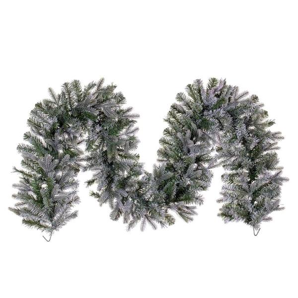 9' x 14" Artificial Flocked Kiana Pine Garland